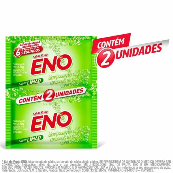 Sal de Fruta Eno Limão Pó Efervescente 5g 2 envelopes