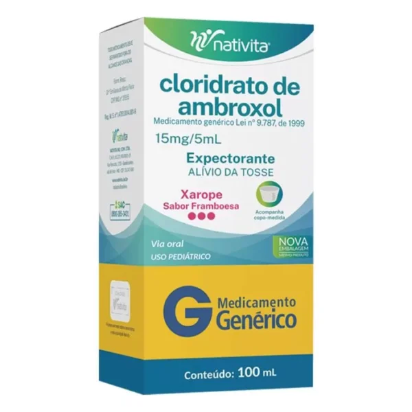 Ambroxol 15Mg/5Ml Pediatrico Framboesa 100Ml - Nativita